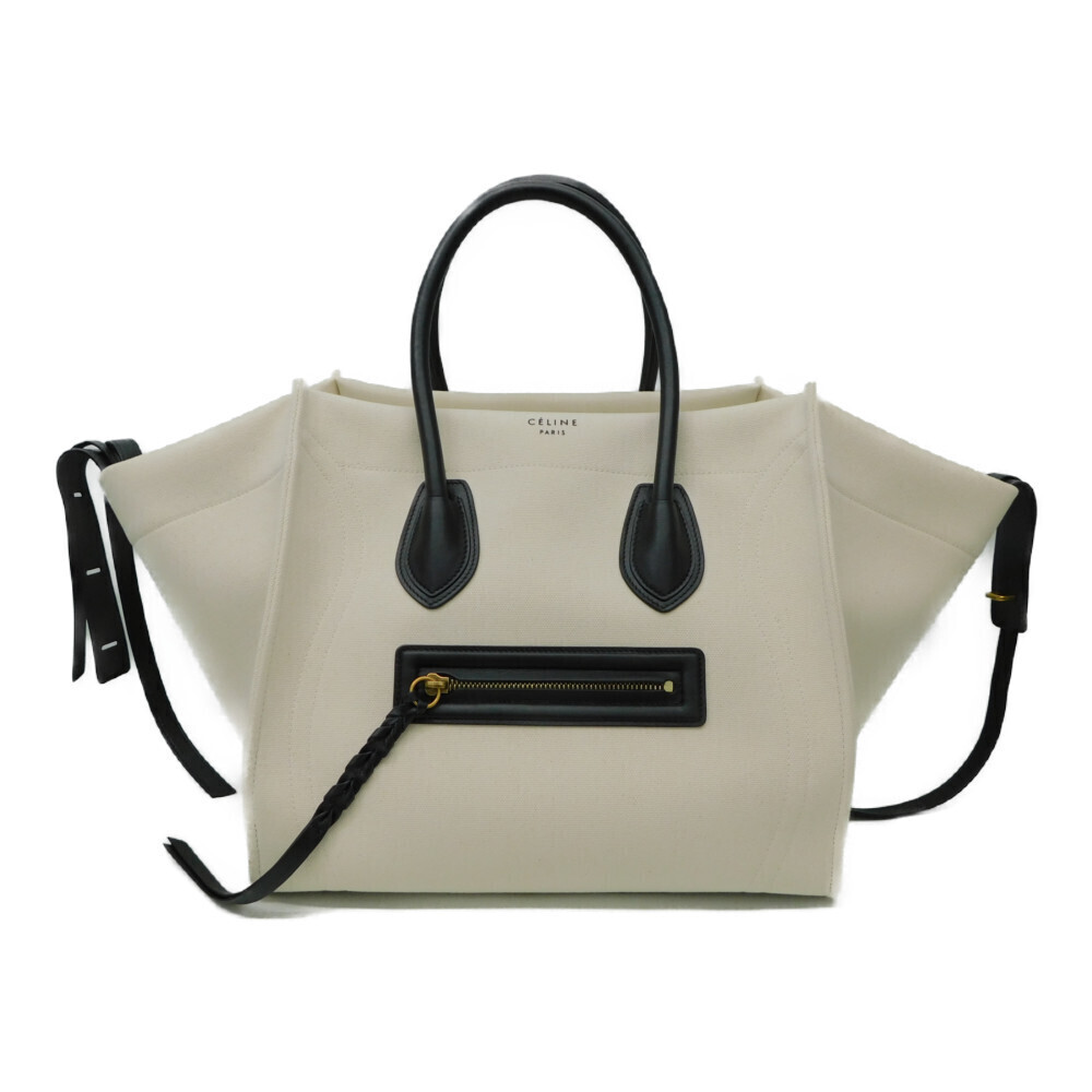 Celine White Black Bag Tote Phantom Luggage - Picture 2 of 7